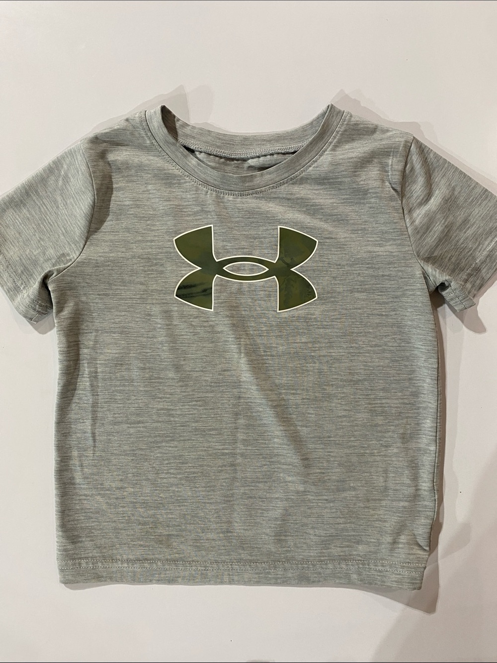 Under Armour Light Gray Tee with Green Logo